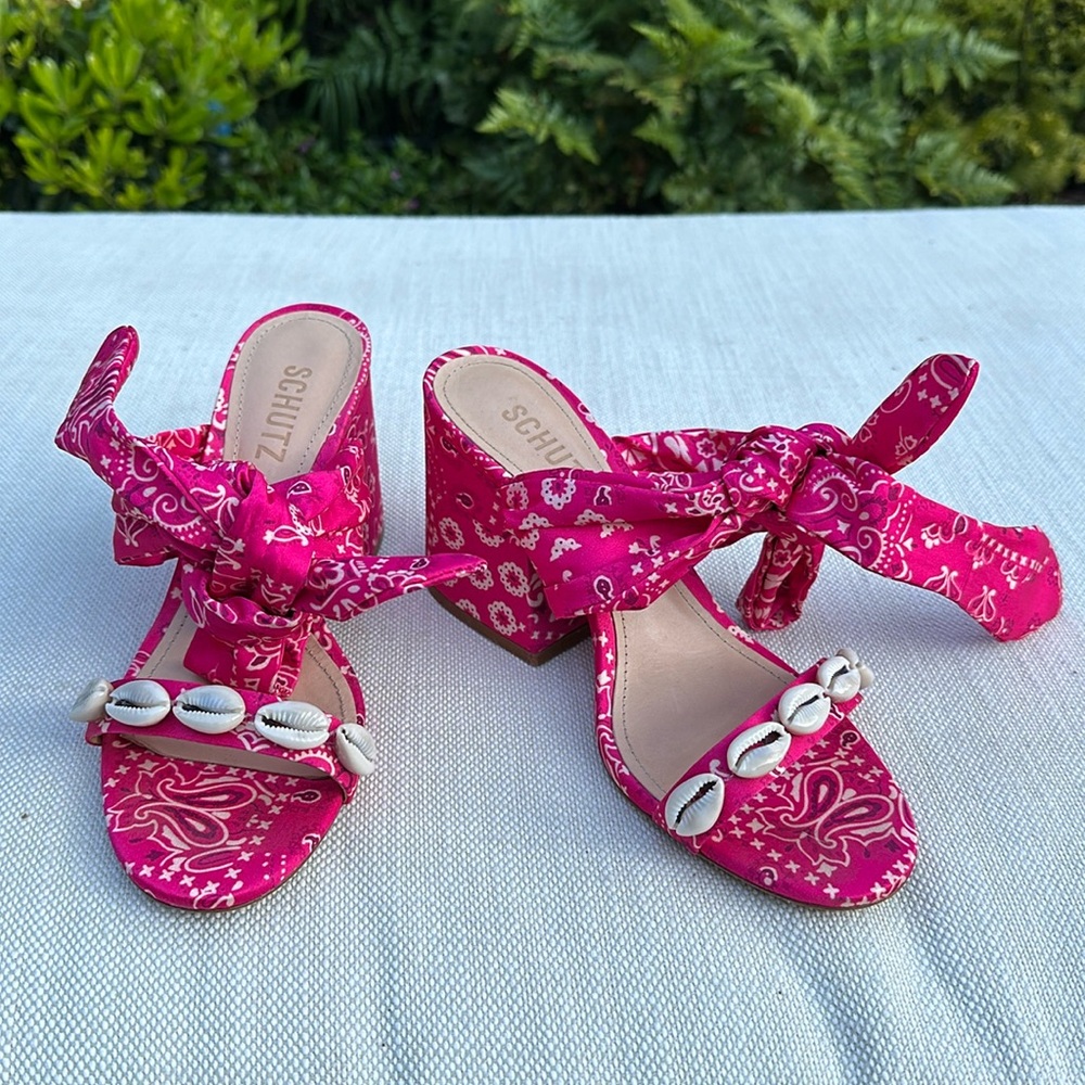 Schutz bandana Malia heeled sandals